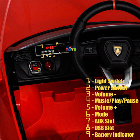Licensed Lamborghini 12V Electric Ride-On Car for Kids with R/C and MP3 - Available in Multiple Colors