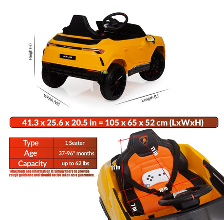 Licensed Lamborghini 12V Electric Ride-On Car for Kids with R/C and MP3 - Available in Multiple Colors