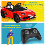 Licensed Lamborghini Aventador 12V Battery Powered Ride-On Car for Kids - Perfect Gift for Young Car Enthusiasts!