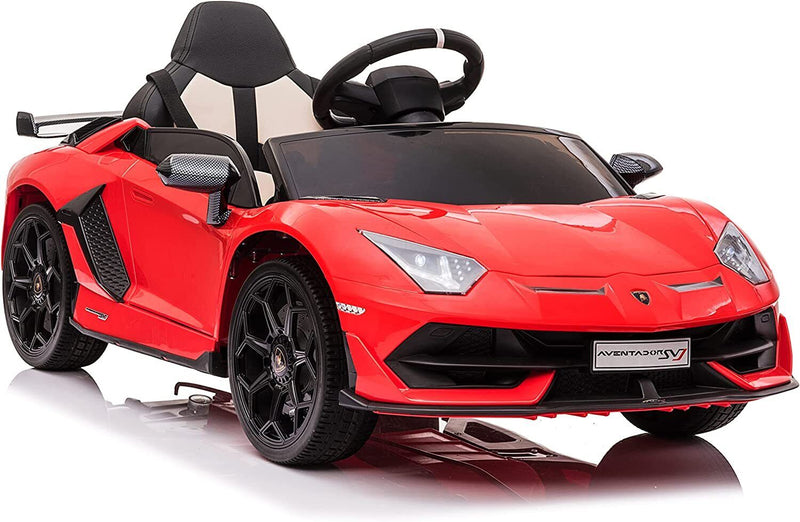 12V Licensed Lamborghini Aventador Ride-On Car with Hydraulic Doors for Kids