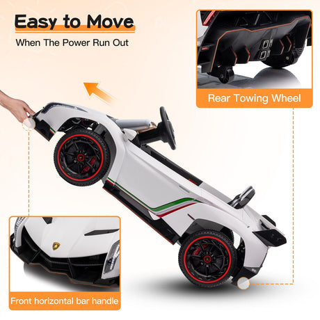 12V Licensed Lamborghini Electric Ride-On Car for Kids with Remote Control - 2 Seater