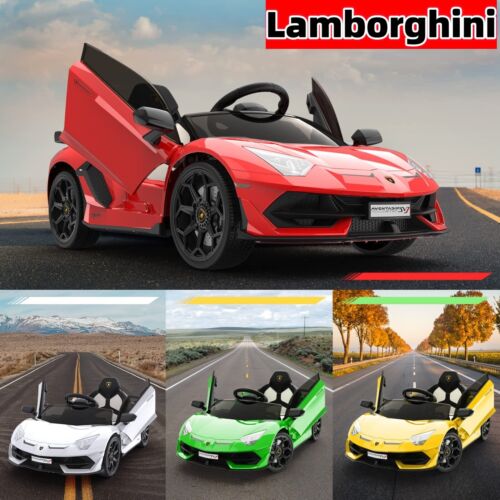 Licensed Lamborghini Kids Ride On Sports Car with Remote Control - 12V Electric Gift
