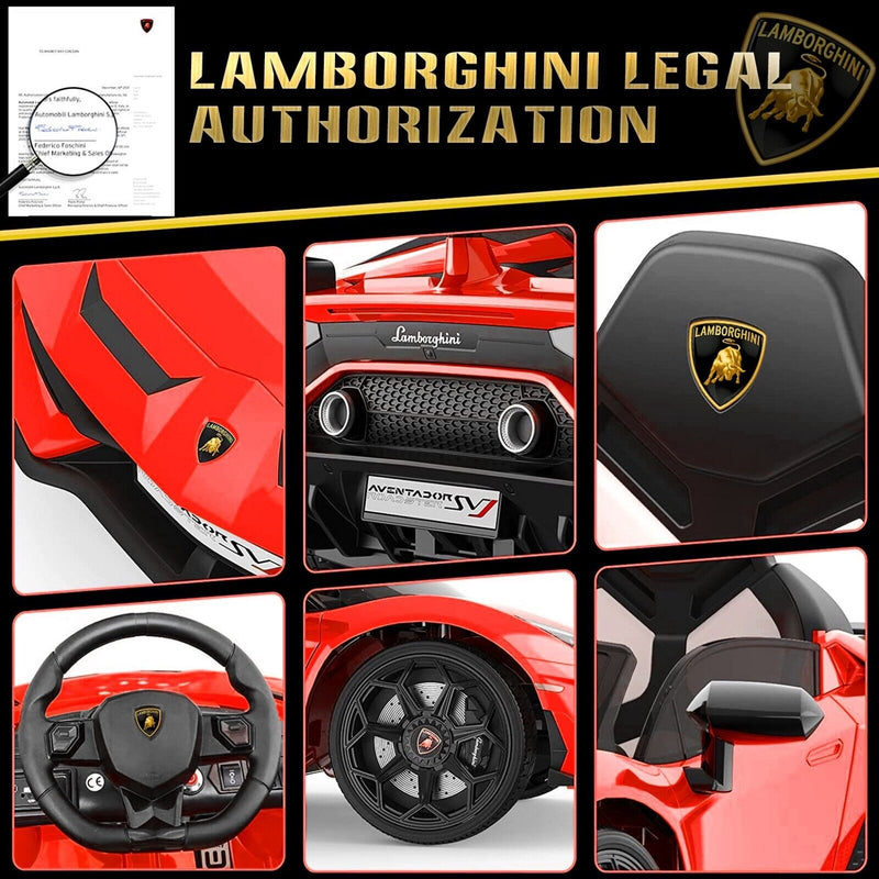 Licensed Lamborghini Ride-On Car for Kids with Hydraulic Doors - 12V 2x35W - Perfect Gift for Children