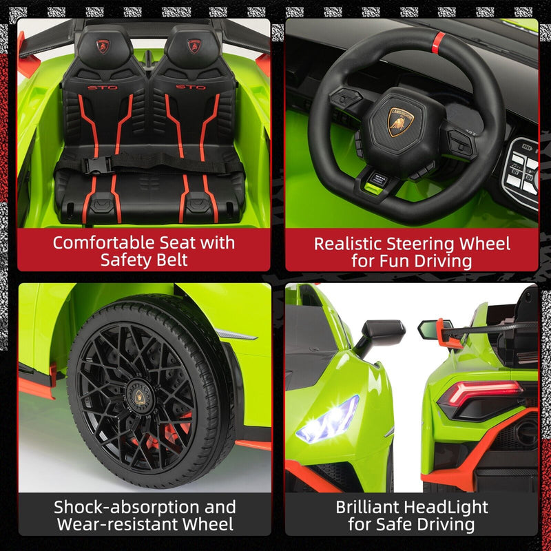 Licensed Lamborghini STO Electric Ride-On Car for Kids with Remote Control - 12V