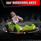 Licensed Lamborghini STO Ride On Car for Kids - 12V Battery Powered, Green