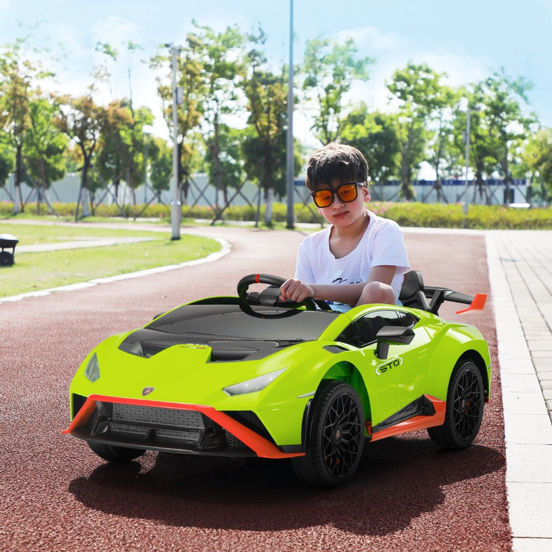 Licensed Lamborghini STO Ride On Car for Kids with RC and Music - 12V Electric Toy Vehicle