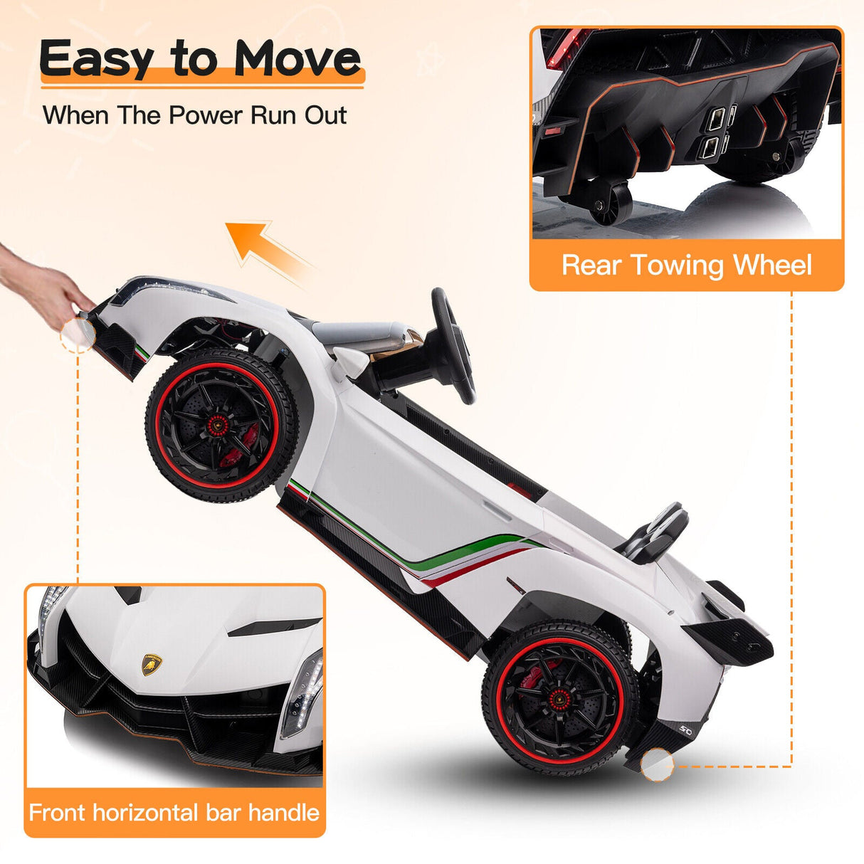 Licensed 12V Lamborghini 2-Seater Ride On Car for Kids - Electric Vehicle Gift