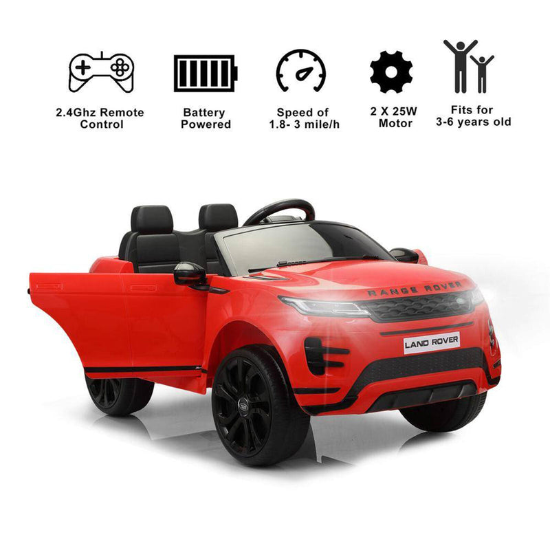 Licensed Land Rover 12V Electric Ride-On Toy for Kids, Red (Open Box)