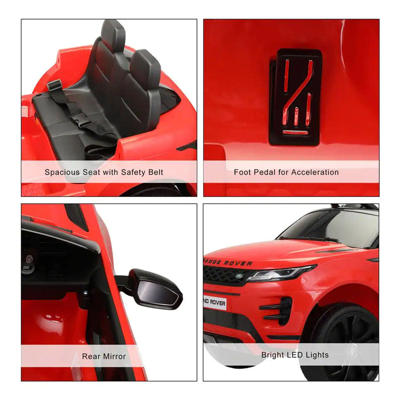 Licensed Land Rover Ride On Toy Car for Kids - 12V Electric Battery Powered, Red