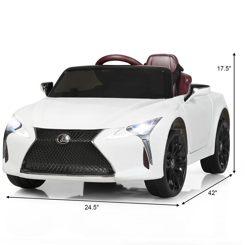 Licensed Lexus LC500 12V Kids Ride-On Car with Remote Control - White