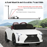 Licensed Lexus LC500 12V Kids Ride-On Car with Remote Control - White