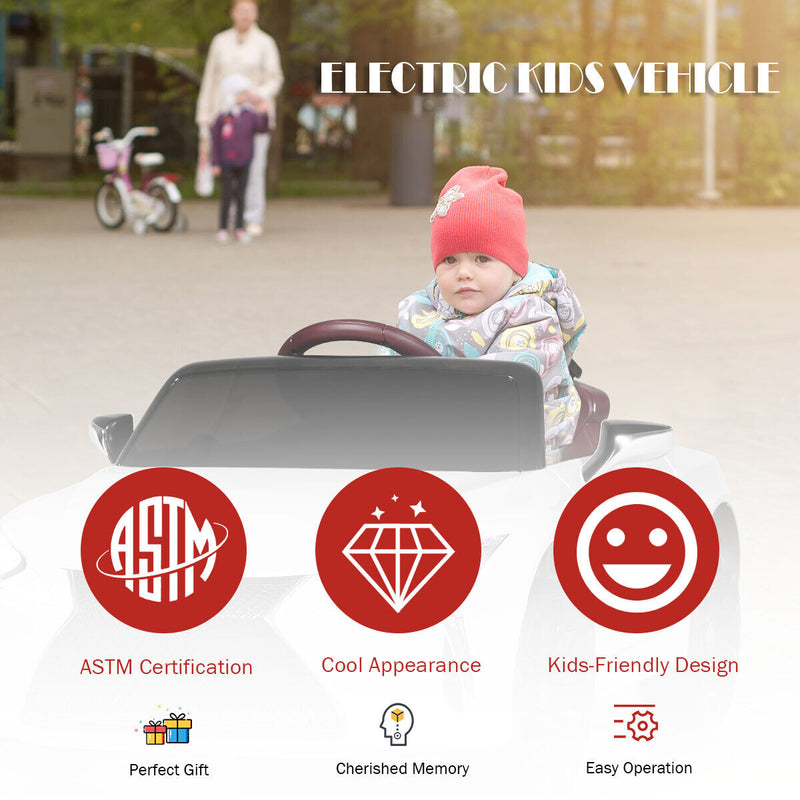 Licensed Lexus LC500 12V Kids Ride-On Car with Remote Control - White