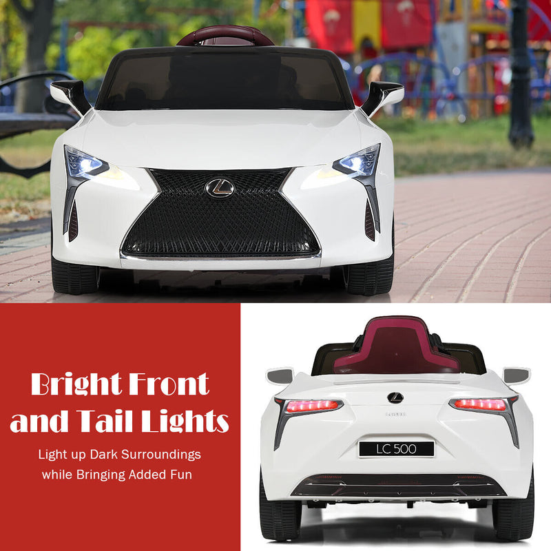 Licensed Lexus LC500 12V Kids Ride-On Car with Remote Control - White