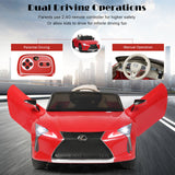 Licensed Lexus LC500 Kids Ride On Car with MP3 and Remote Control - Red (12V)