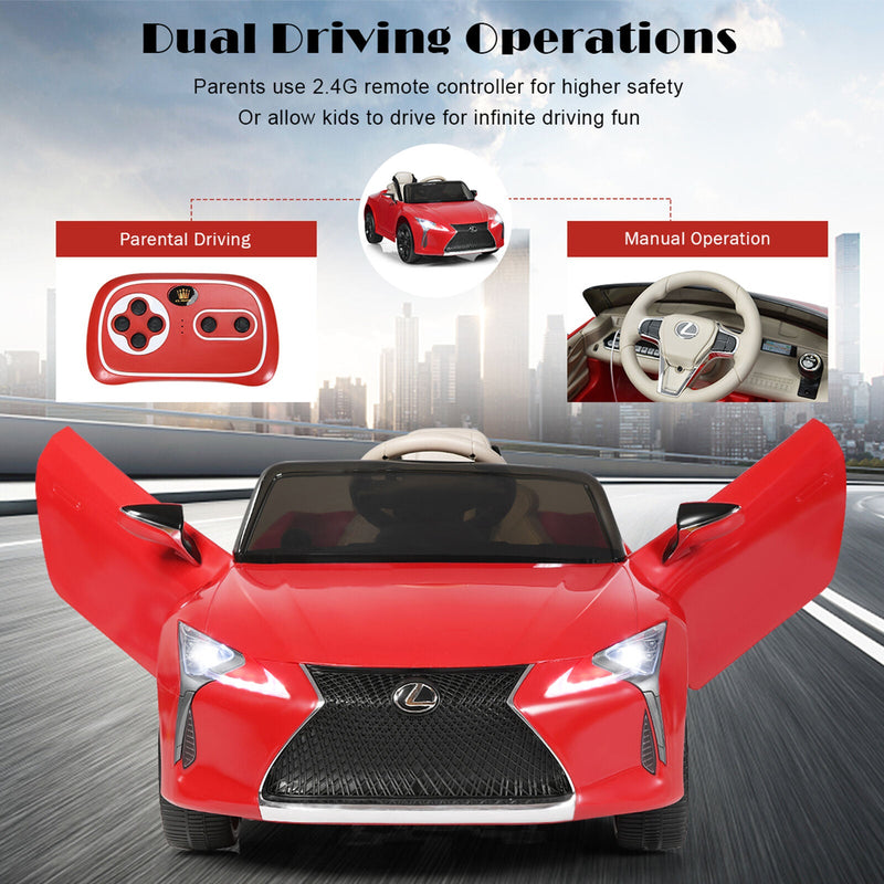 Licensed Lexus LC500 Kids Ride On Car with MP3 and Remote Control - Red (12V)