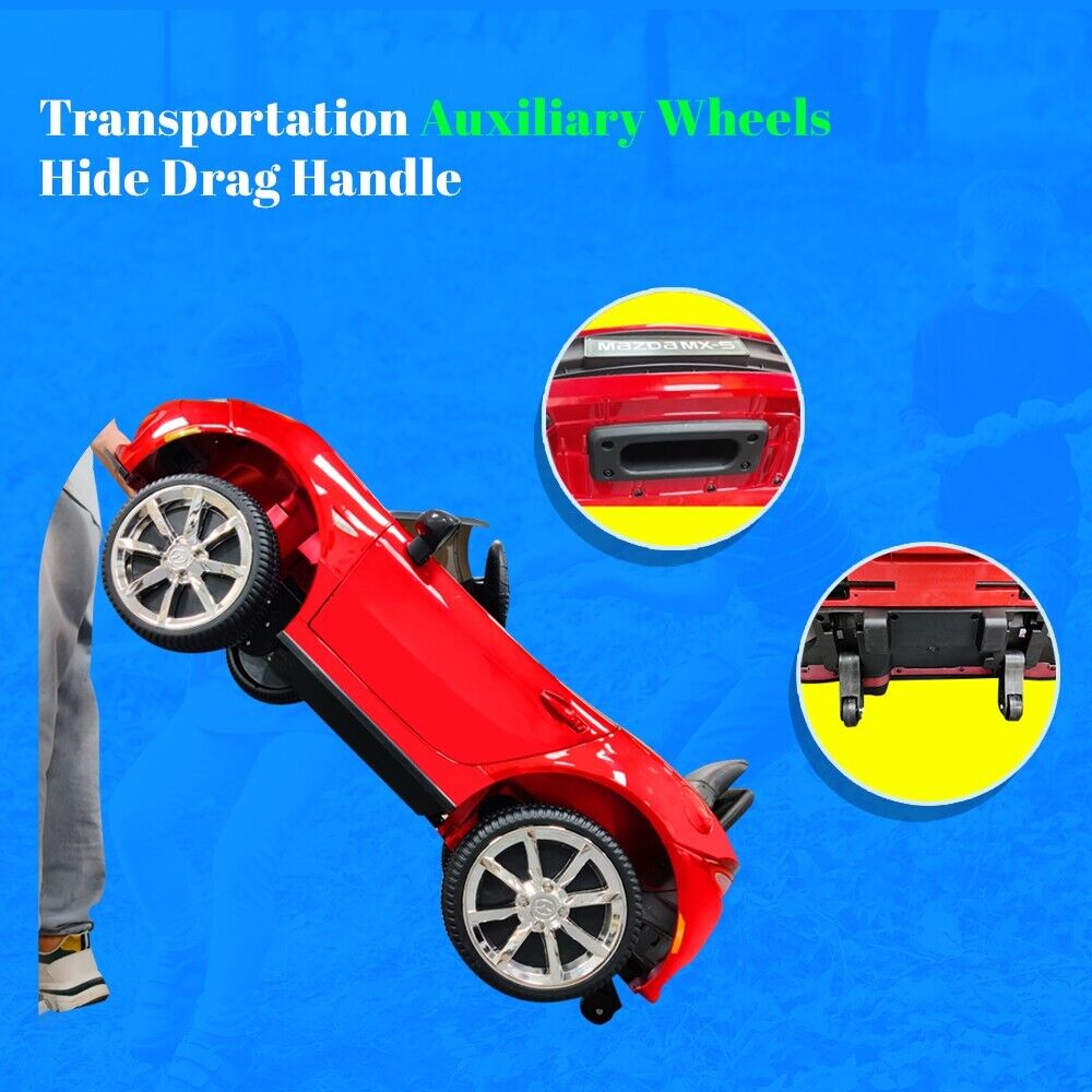 Licensed Mazda 12V Ride-On Car for Kids with Remote Control and LED Lights