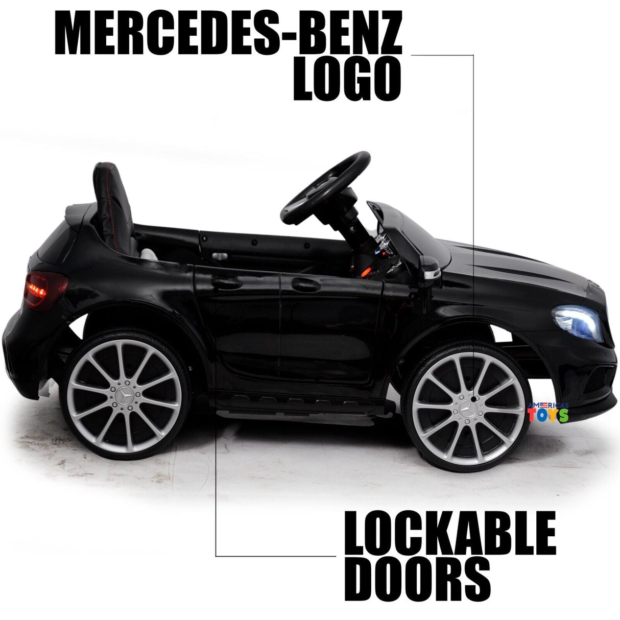 Licensed Mercedes-Benz 12V Kids Ride On Car with R/C and MP3 Music - Available in Multiple Colors