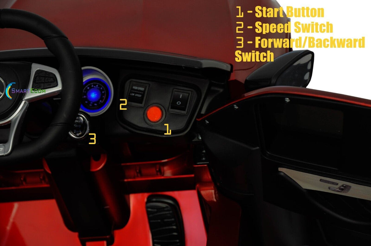 Licensed Mercedes-Benz 12V One Seater Car with R/C and MP3 - Available in Multiple Colors