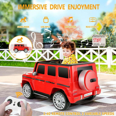 Licensed Mercedes-Benz 4-Wheel Ride-On Car for Kids with Remote Control and LED Lights