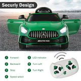 Licensed Mercedes Benz AMG GTR 12V Ride On Car with Remote Control & MP3 Player for Kids - Green