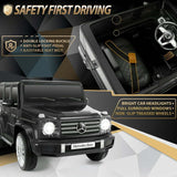 Licensed Mercedes-Benz G500 12V Ride-On Car with Remote Control and AUX/USB Connectivity for Kids