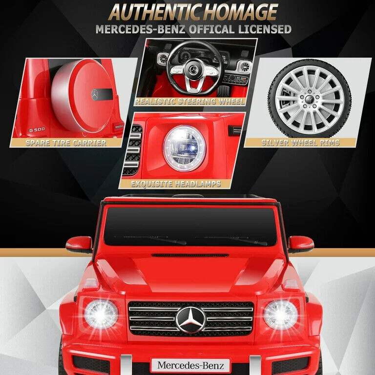 Licensed Mercedes-Benz G500 4WD Battery Powered Ride-On Car for Kids (12V)