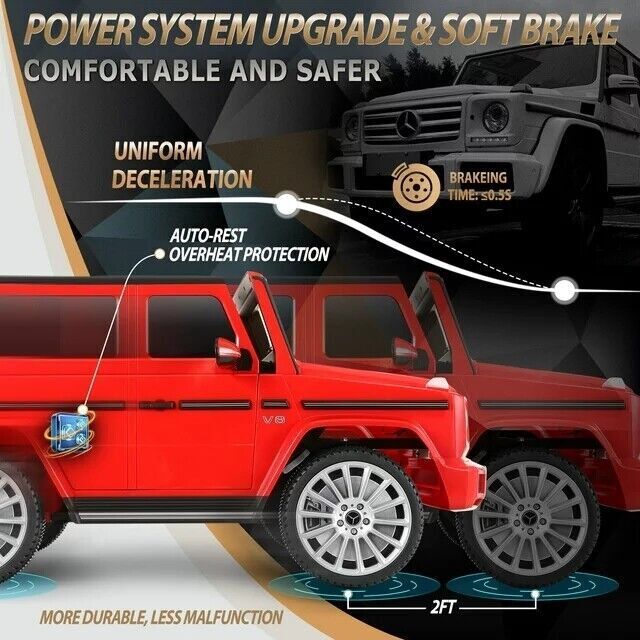 Licensed Mercedes-Benz G500 4WD Kids Ride-On Car with Remote Control and Music - 12V
