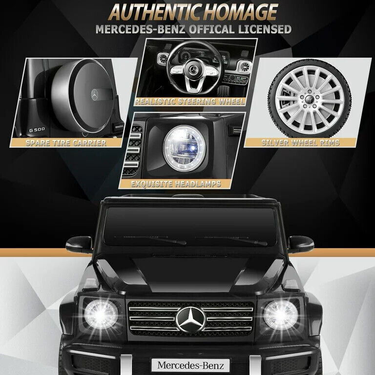 Licensed Mercedes Benz G500 Electric Ride-On Car for Kids, 12V Battery Powered Vehicle