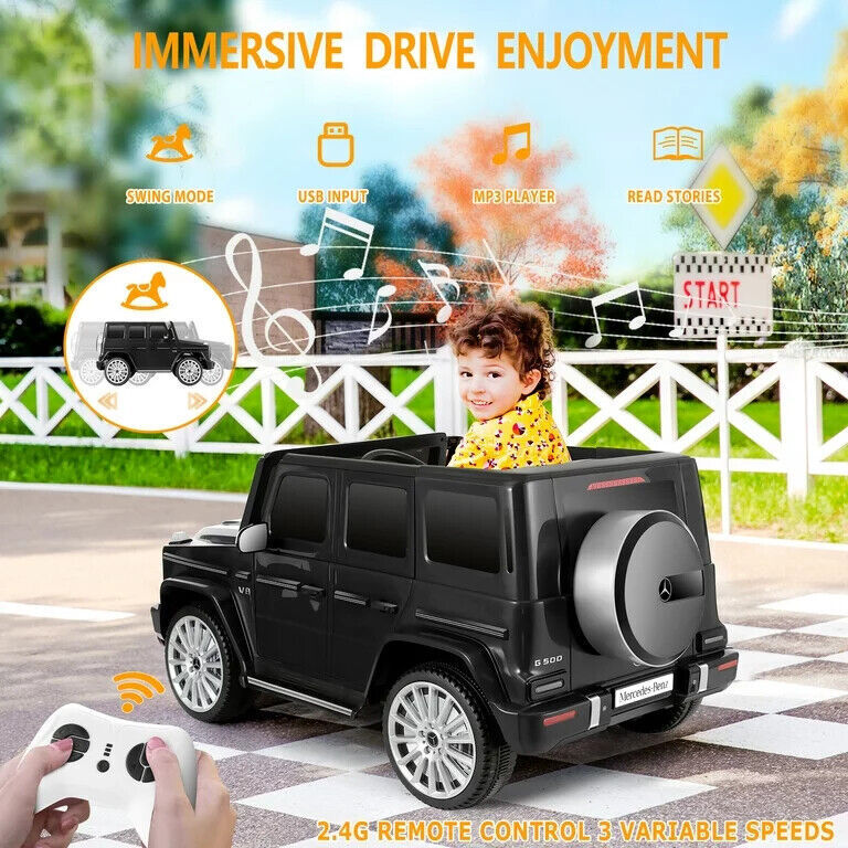 Licensed Mercedes Benz G500 Electric Ride-On Car for Kids, 12V Battery Powered Vehicle