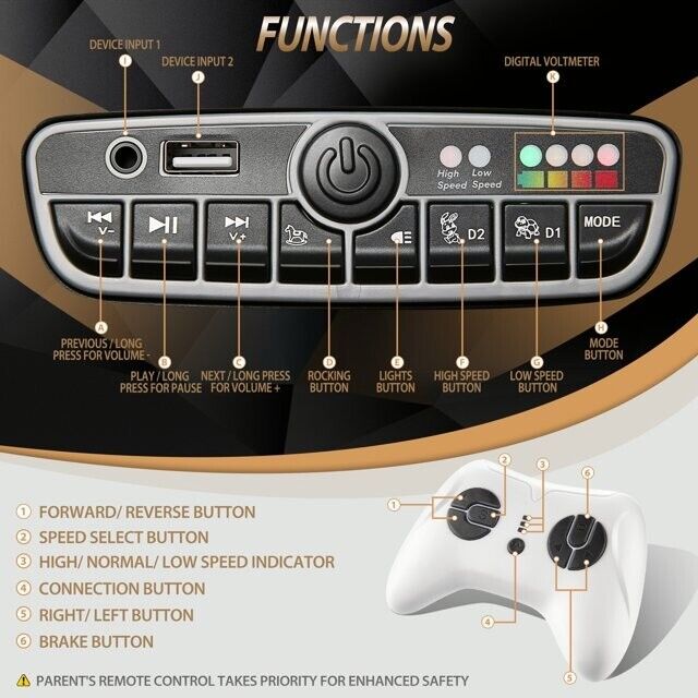 12V Battery Powered G500 Kids Ride on Car with Parental Remote Control and LED Lights