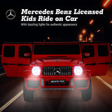 Licensed Mercedes-Benz G63 12V Kids Ride On Car with Music & Remote Control - Red
