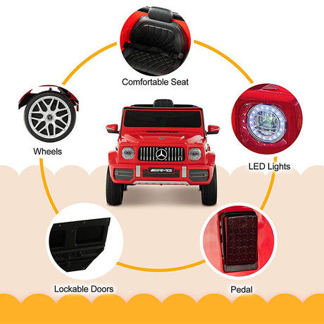 Licensed Mercedes-Benz G63 Electric Ride-On Car for Kids with Remote Control - 12V