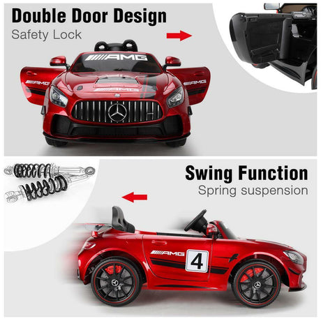 Licensed Mercedes Benz Kids Ride-On Car with Remote Control - Red