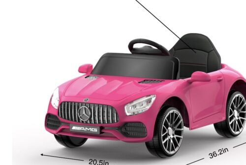 Licensed Mercedes-Benz Pink Ride-On Car with R/C Control and MP4 Screen for Kids (12V)