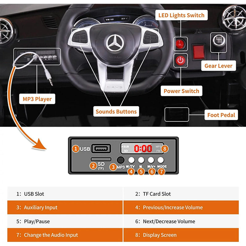 Licensed Mercedes-Benz SL65 AMG Electric Ride-On Car for Kids with MP3 and LED Lights