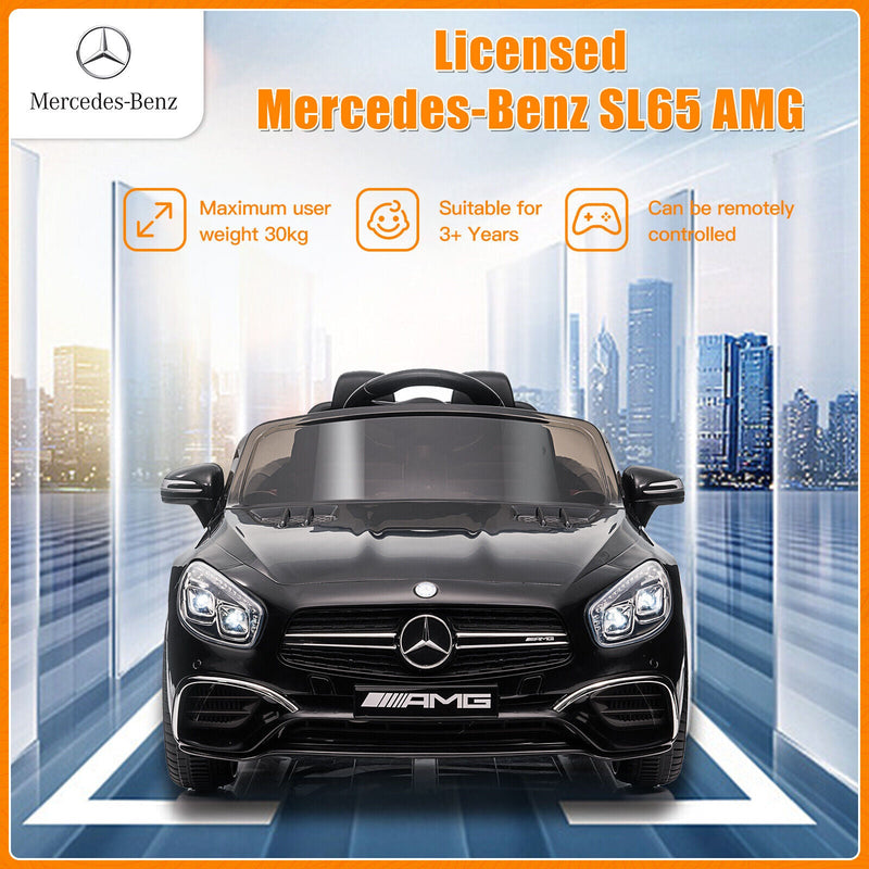 Licensed Mercedes-Benz SL65 AMG Electric Ride-On Car for Kids with Remote Control - 12V