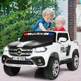 Licensed Mercedes Benz X Class 2-Seater Kids Ride On Police Car with Trunk - 12V RC Toy