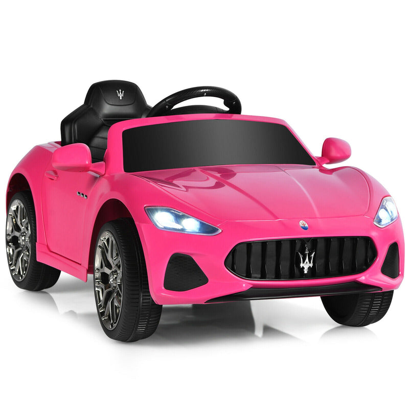 Licensed Pink Maserati GranCabrio 12V Ride On Car with Remote Control and Lights for Kids