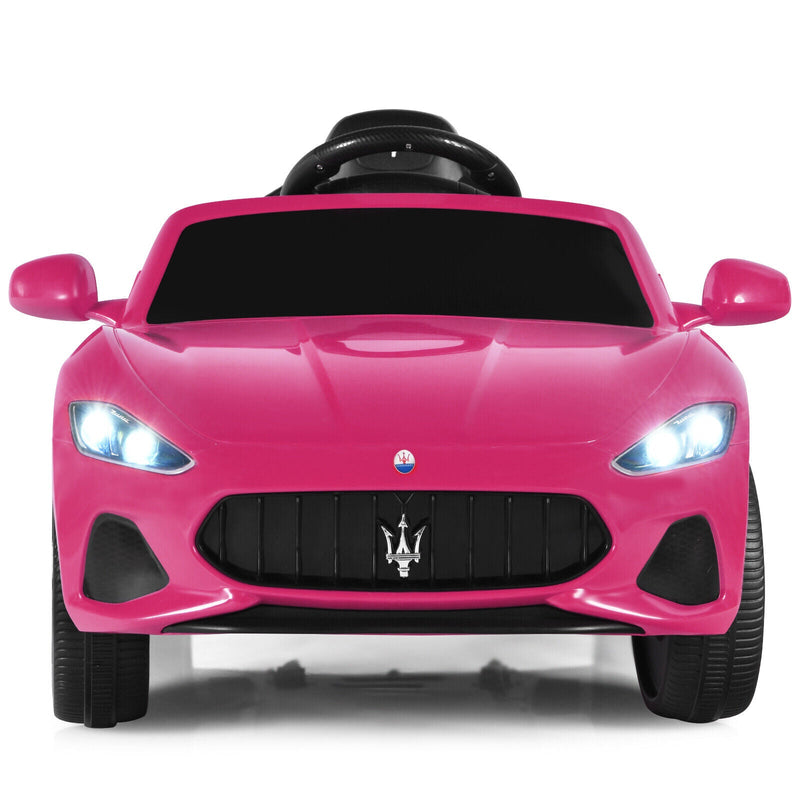 Licensed Pink Maserati GranCabrio Ride-On Car for Kids with Remote Control and Lights - 12V