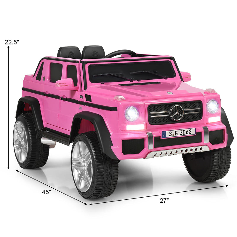 Licensed Pink Mercedes-Benz Kids Ride On Car with RC Control and Trunk
