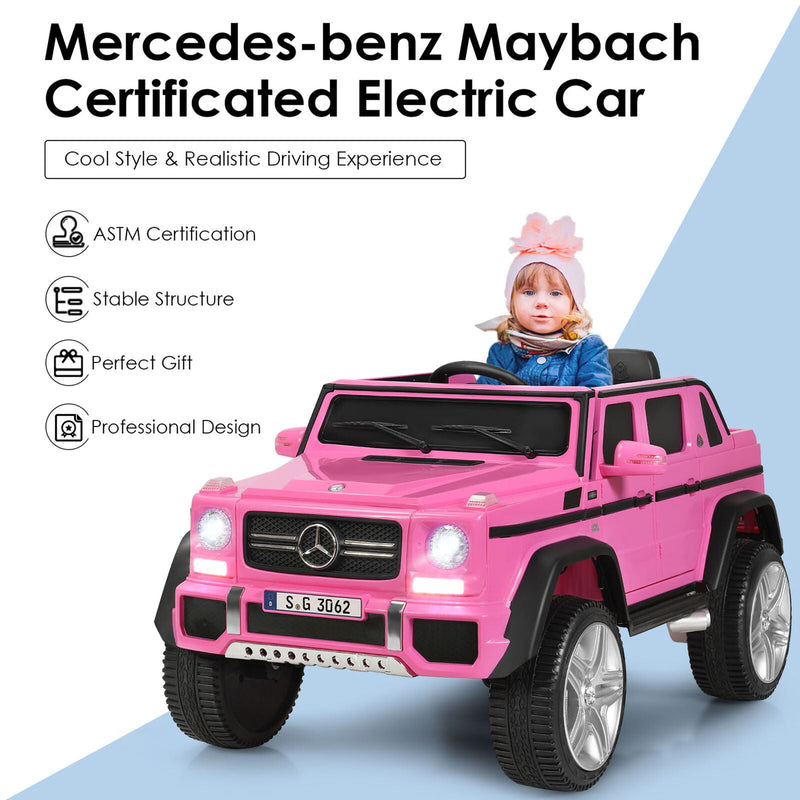 Licensed Pink Mercedes-Benz Kids Ride On Car with RC Control and Trunk