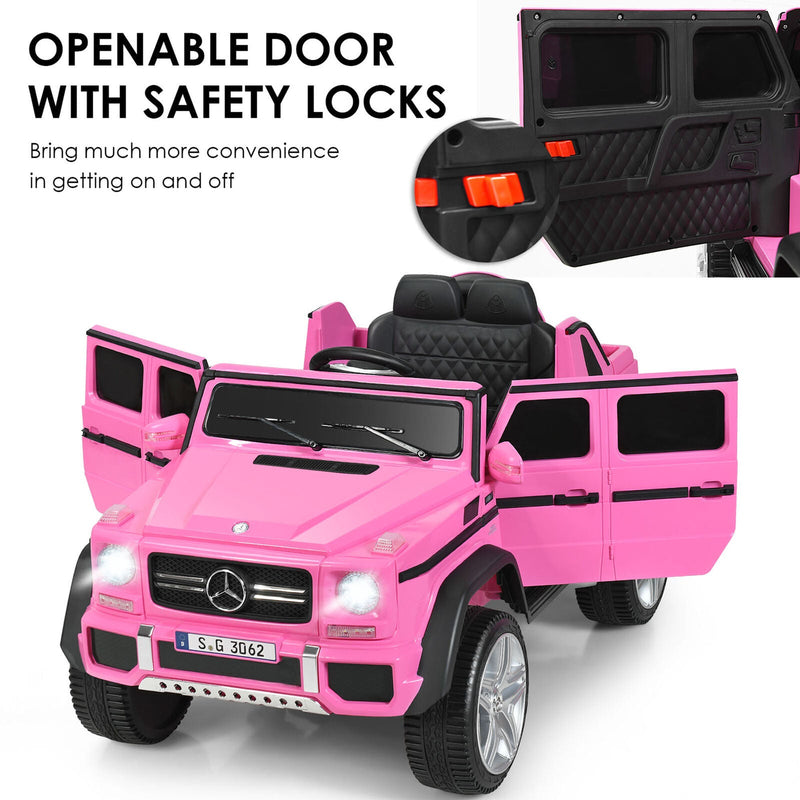 Licensed Pink Mercedes-Benz Kids Ride On Car with RC Control and Trunk