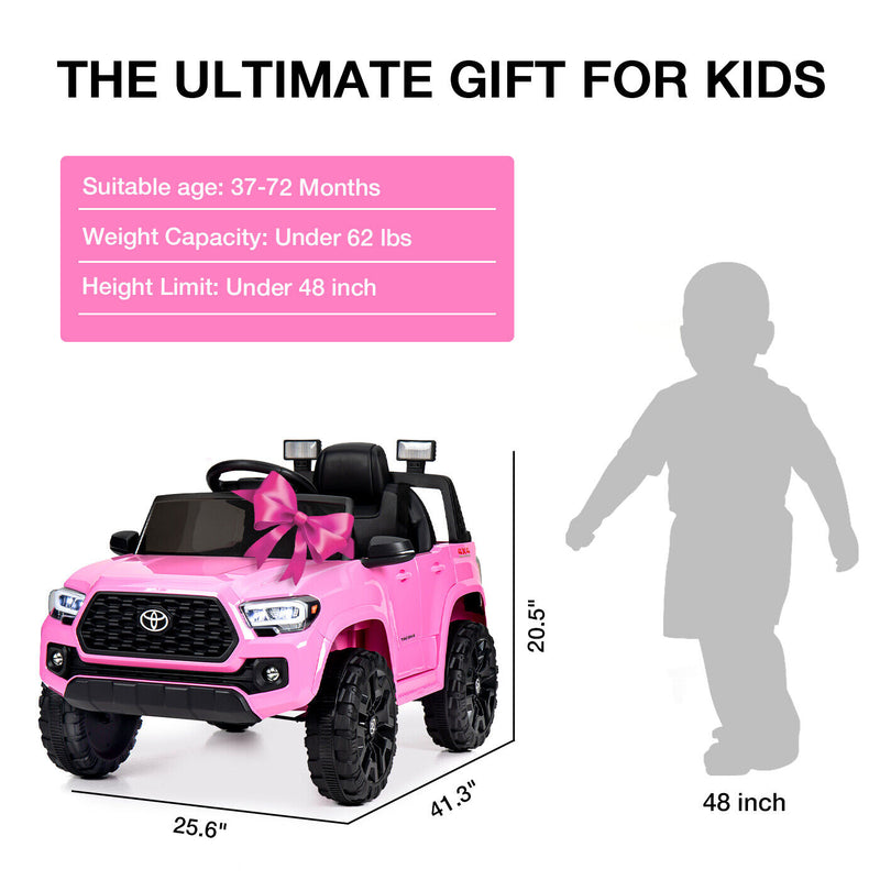 Licensed Toyota Tacoma Ride-On Car for Kids with MP3 Player - 12V Electric Vehicle by Kimbosmart
