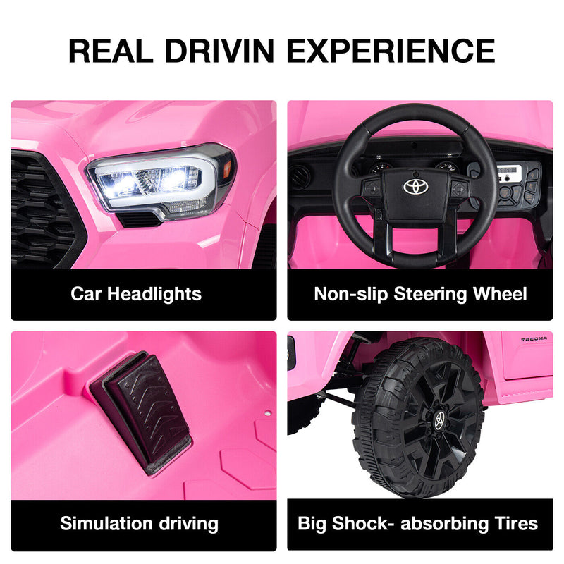 Licensed Toyota Tacoma Ride-On Car for Kids with MP3 Player - 12V Electric Vehicle by Kimbosmart