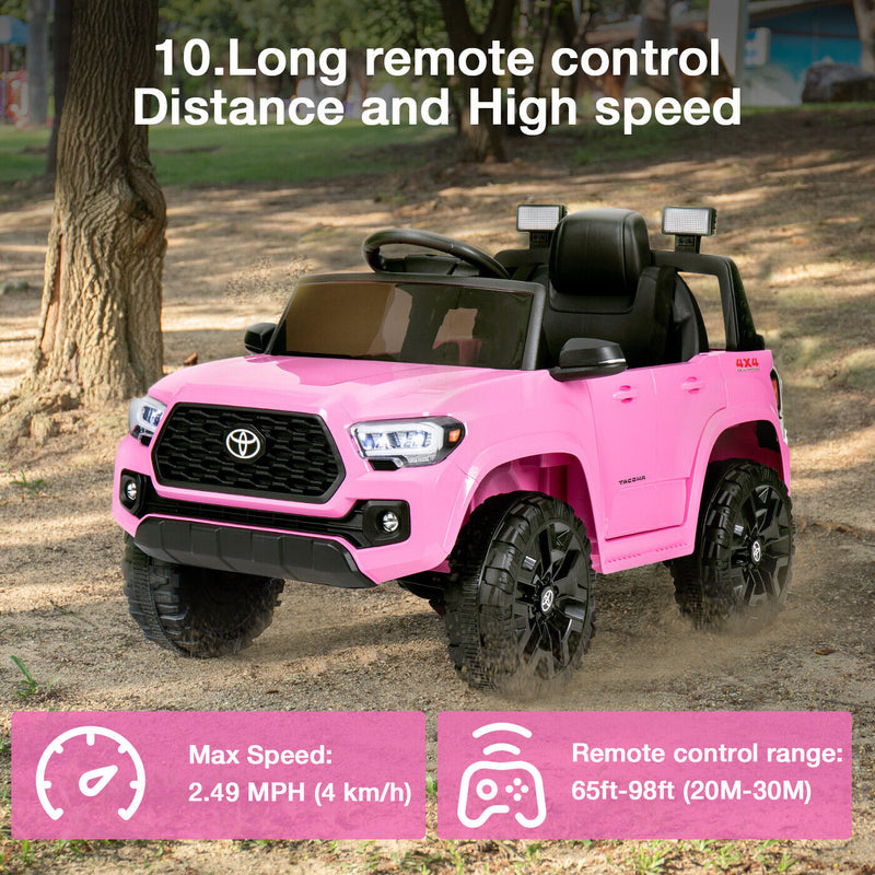 Licensed Toyota Tacoma Ride-On Car for Kids with MP3 Player - 12V Electric Vehicle by Kimbosmart