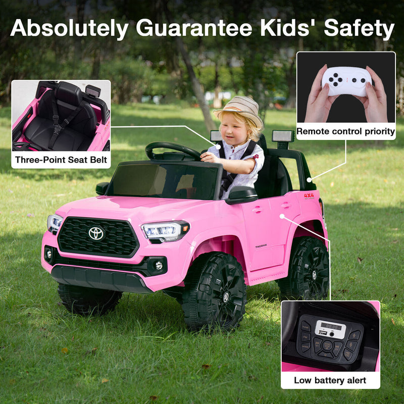 Licensed Toyota Tacoma Ride-On Car for Kids with MP3 Player - 12V Electric Vehicle by Kimbosmart
