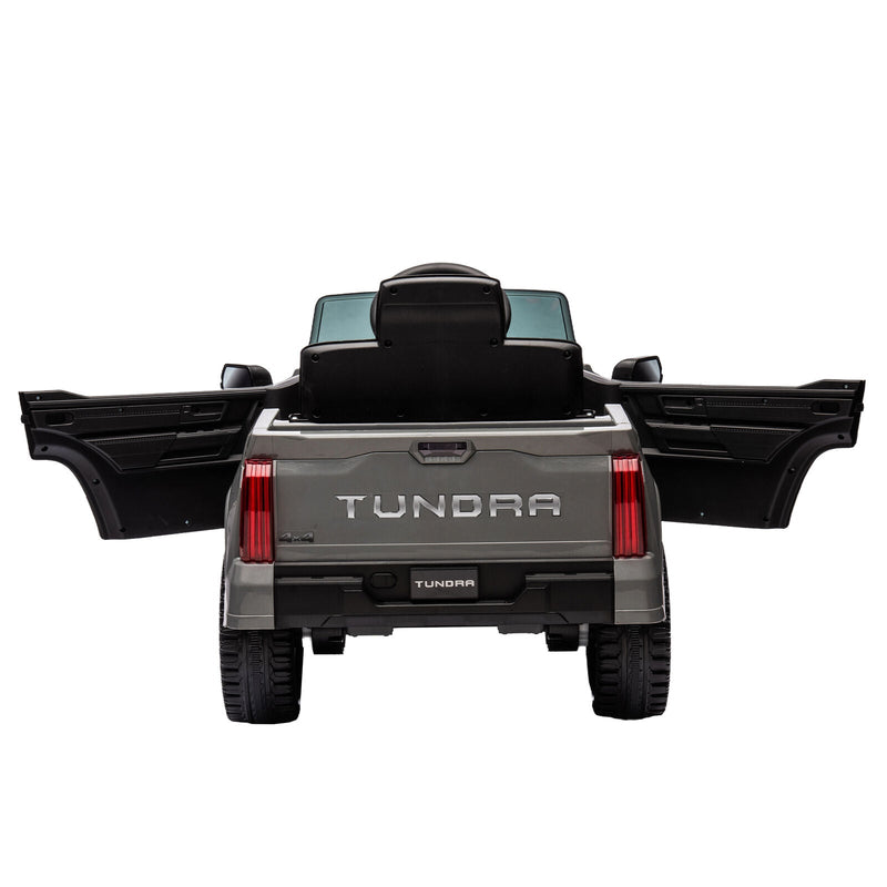 Licensed Toyota Tundra Grey 12V Kids Ride On Pickup Truck with 3 Speeds and Dual Motors