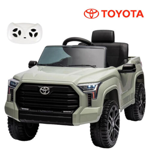 Licensed Toyota Tundra Olive 12V Kids Ride On Pickup Truck with 3 Speeds and Dual Motors