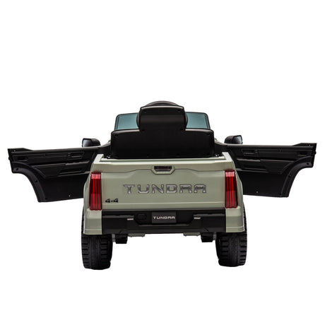 Licensed Toyota Tundra Olive 12V Kids Ride On Pickup Truck with 3 Speeds and Dual Motors