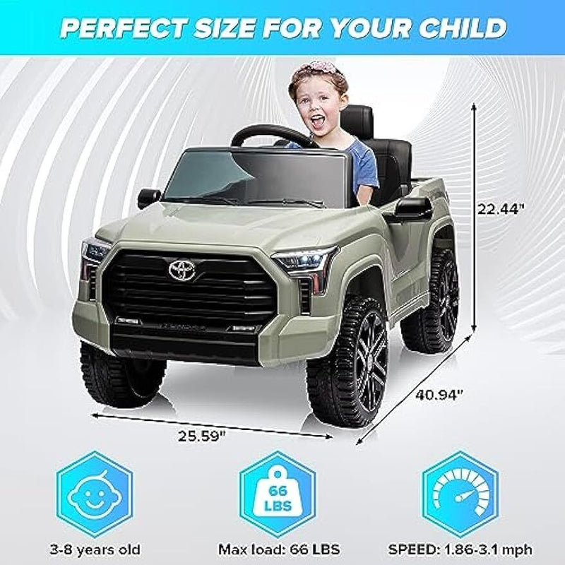 Licensed Toyota Tundra Pickup 12V Battery Powered Ride-On Truck for Kids